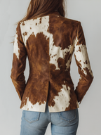 Women’s Vintage Cow Print Eco Friendly Blazer