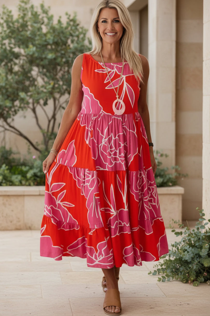JINDI - ELEGANT FLORAL PRINT DRESS