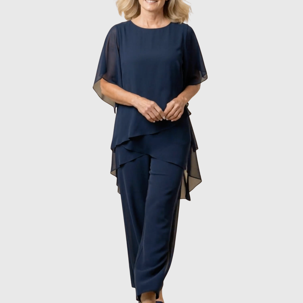 Linda | Draped Palazzo Pants Suit