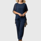 Linda | Draped Palazzo Pants Suit