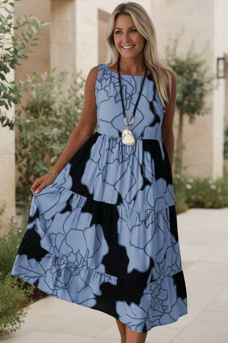 JINDI - ELEGANT FLORAL PRINT DRESS