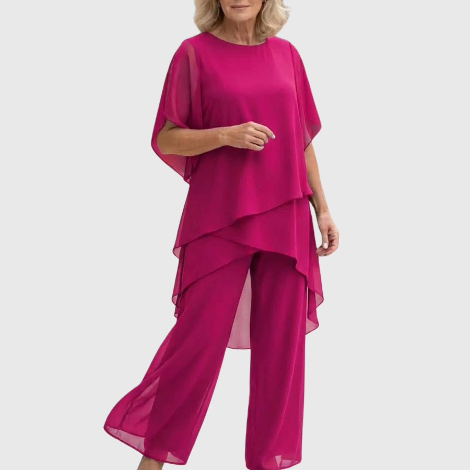 Linda | Draped Palazzo Pants Suit