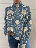 Lily | Timeless Floral Turtleneck