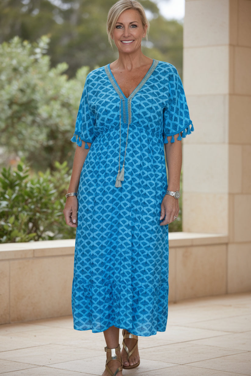LAYLA - BOLD GEOMETRIC MIDI DRESS
