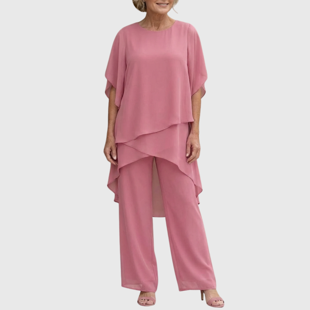 Linda | Draped Palazzo Pants Suit
