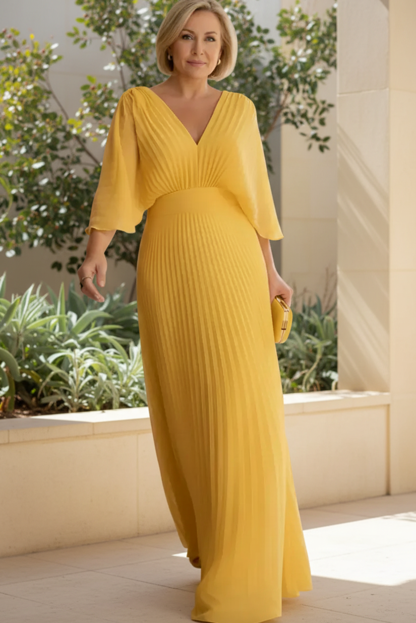 ZANA - ELEGANT PLEATED EVENING GOWN