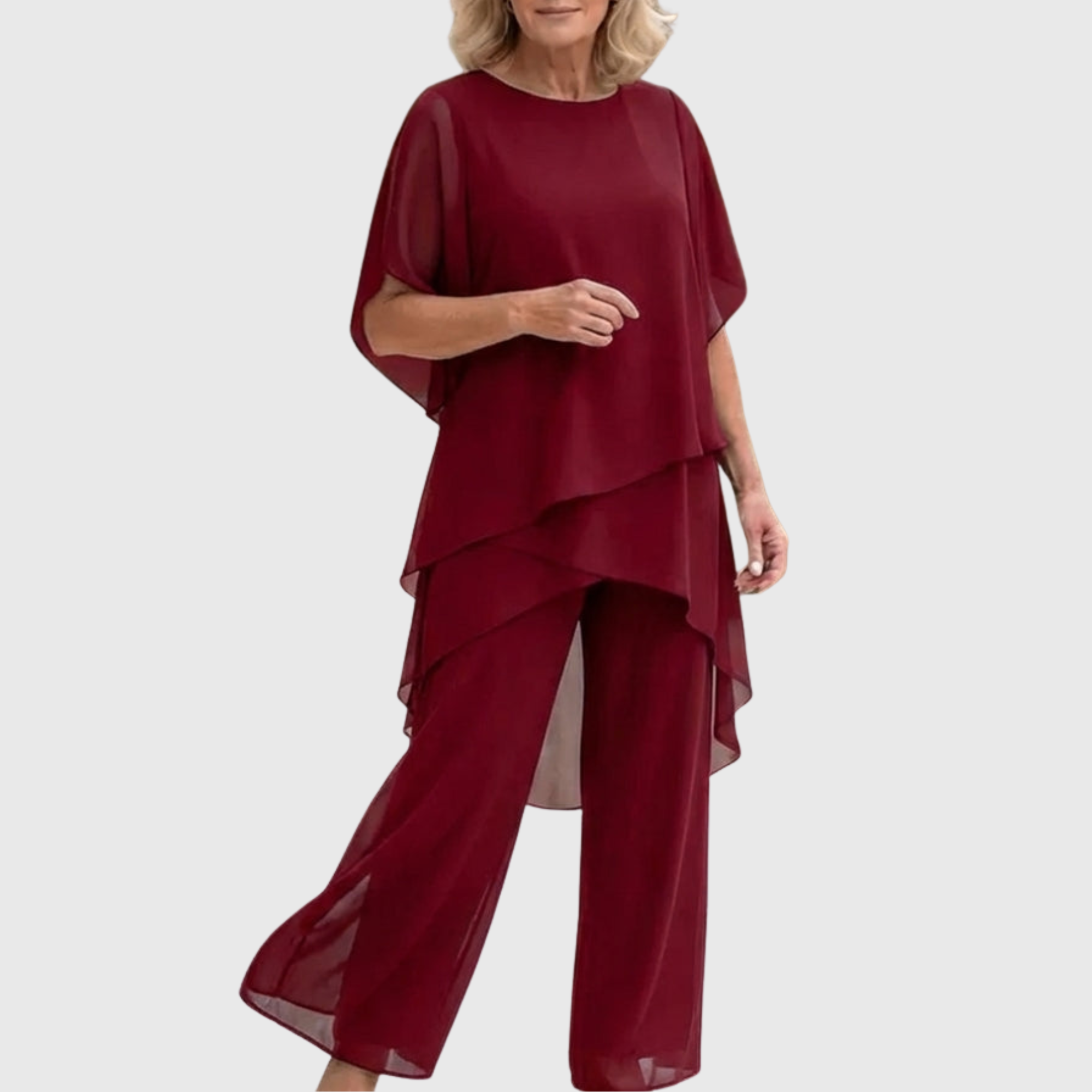 Linda | Draped Palazzo Pants Suit