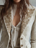 Women’s Ivory Embroidered Tailored Blazer