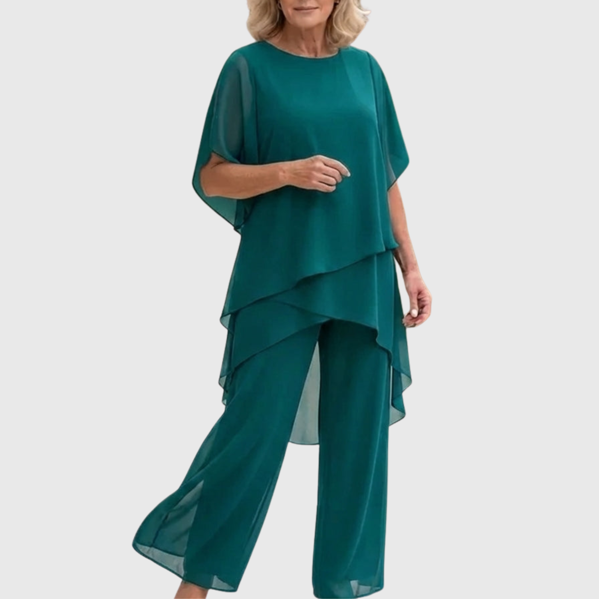 Linda | Draped Palazzo Pants Suit