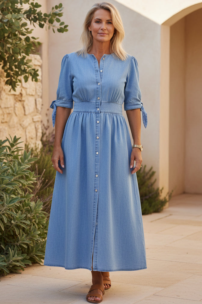 DENISE - Denim Midi Dress