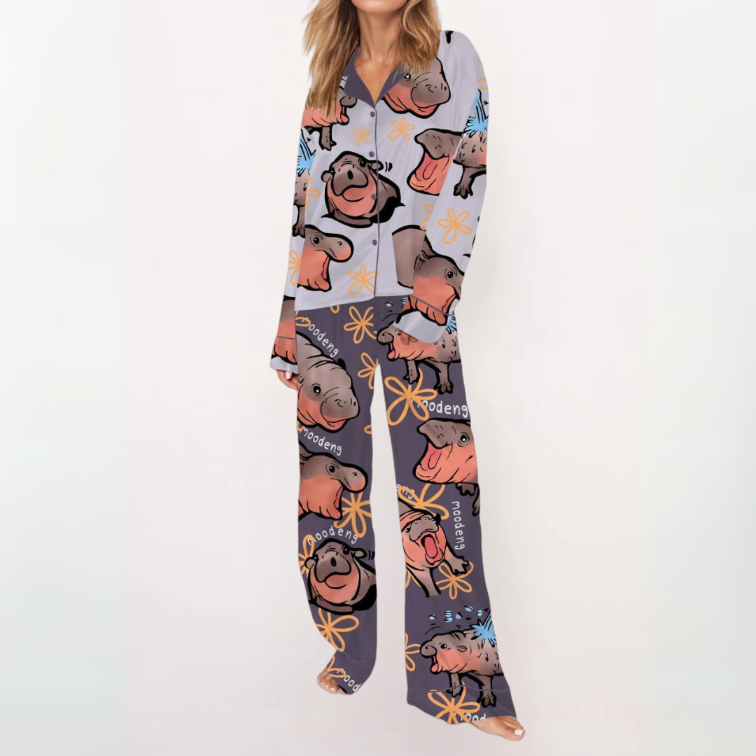 SYLIA™ - Relaxed Fit Printed Shirt & Cozy Pajama Set