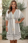 MAGDA - V-Neck Casual Printed Dress
