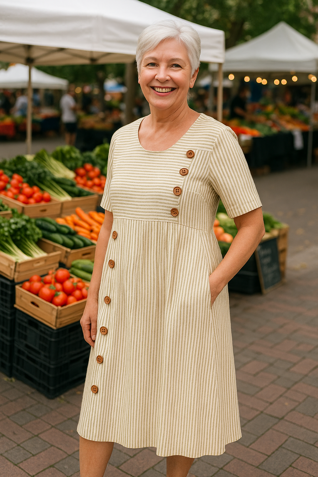 Brienne | Striped Midi Dress – Easy Comfort for Everyday Confidence