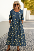 Elize - Effortlessly Elegant Midi Dress for Everyday Comfort