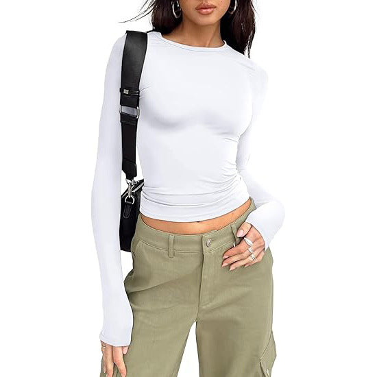Jill - Relaxed Fit Long Sleeve Round Neck Tee