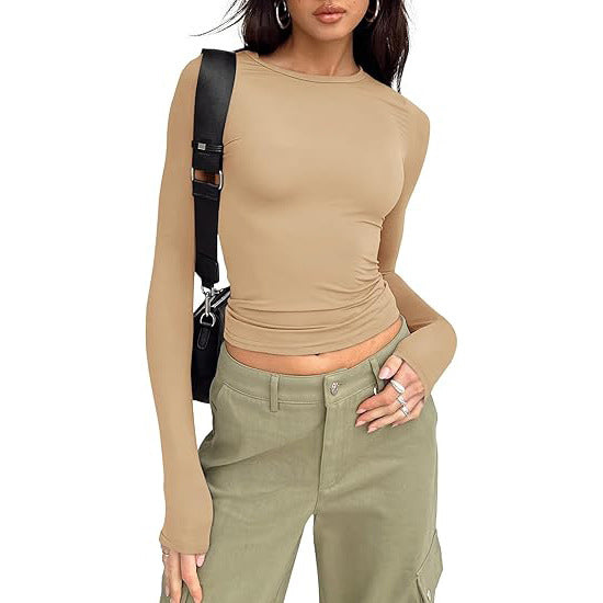 Jill - Relaxed Fit Long Sleeve Round Neck Tee