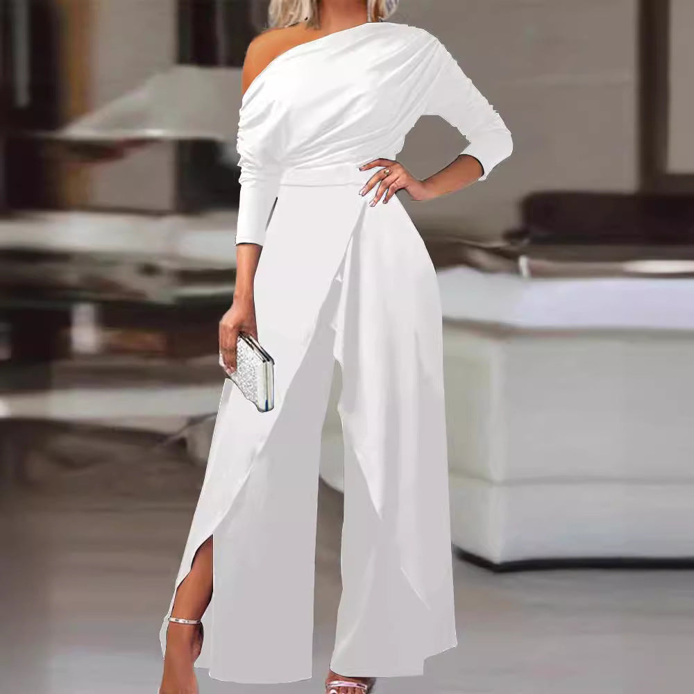 LEILANI™ - Chic Pleated Wrap Jumpsuit with Side Split Hem