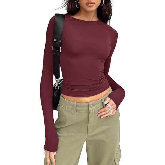 Jill - Relaxed Fit Long Sleeve Round Neck Tee