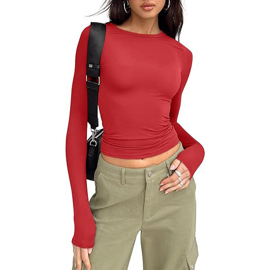 Jill - Relaxed Fit Long Sleeve Round Neck Tee