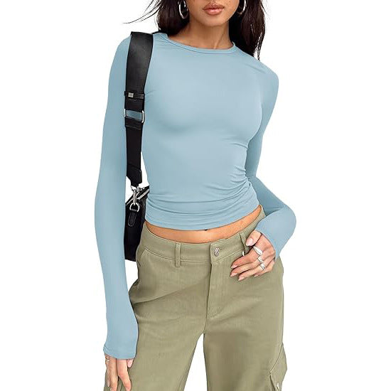 Jill - Relaxed Fit Long Sleeve Round Neck Tee