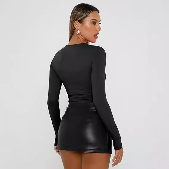 Jill - Relaxed Fit Long Sleeve Round Neck Tee