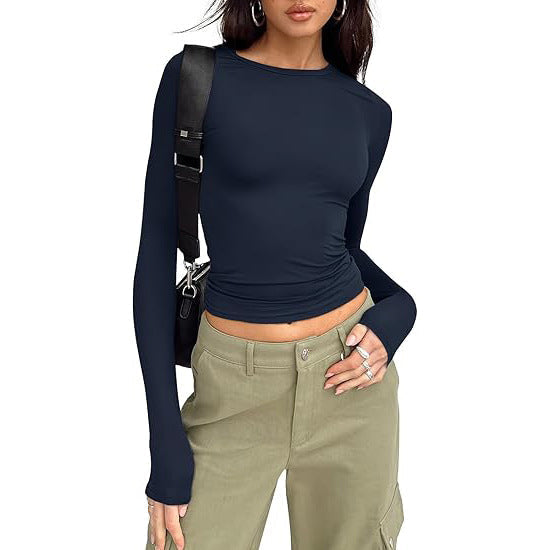 Jill - Relaxed Fit Long Sleeve Round Neck Tee