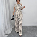 KENDI™ - Chic Asymmetrical Strap Wide-Leg Jumpsuit