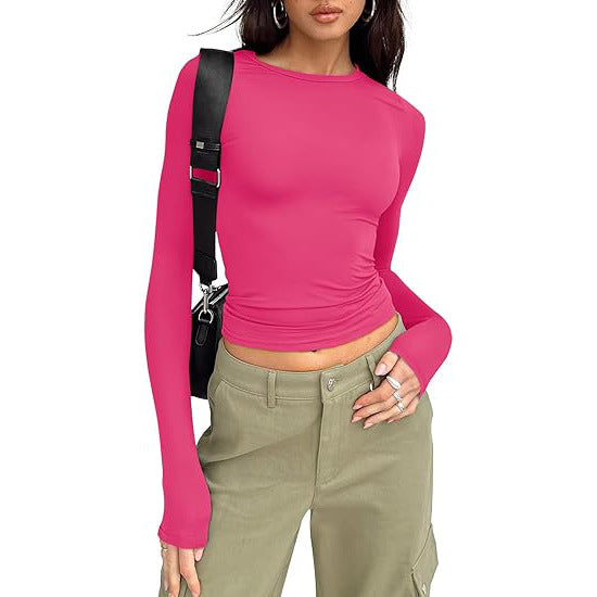 Jill - Relaxed Fit Long Sleeve Round Neck Tee