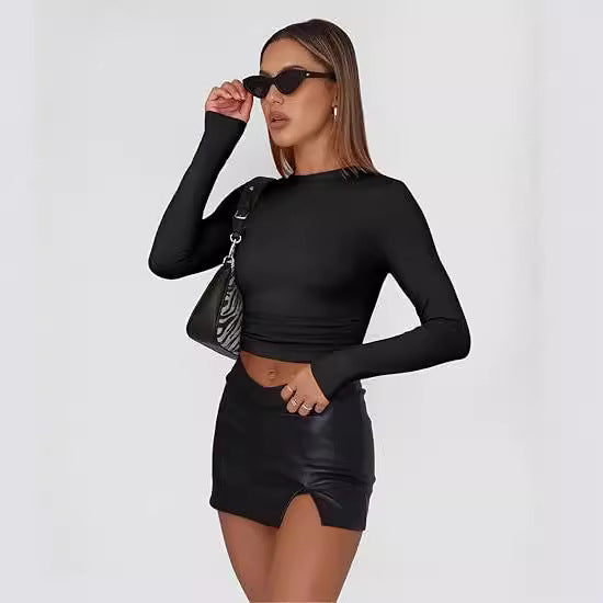 Jill - Relaxed Fit Long Sleeve Round Neck Tee
