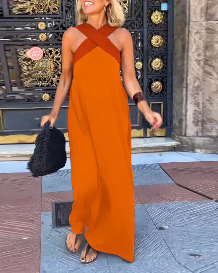 DELPHINE | Crossover Cut Dress