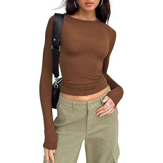 Jill - Relaxed Fit Long Sleeve Round Neck Tee