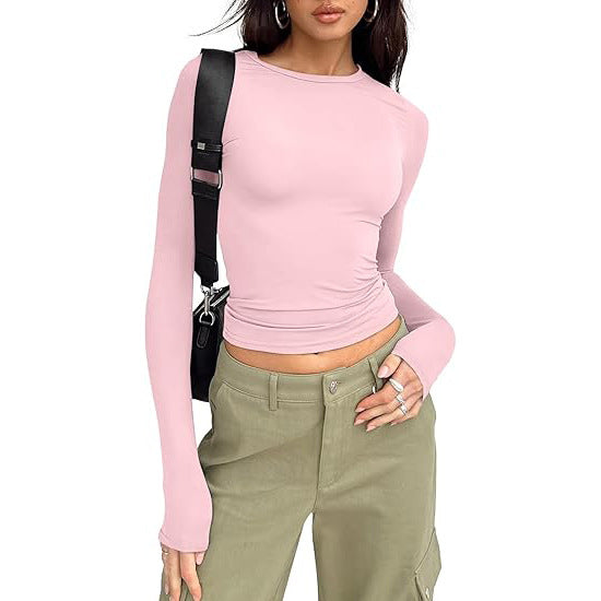 Jill - Relaxed Fit Long Sleeve Round Neck Tee