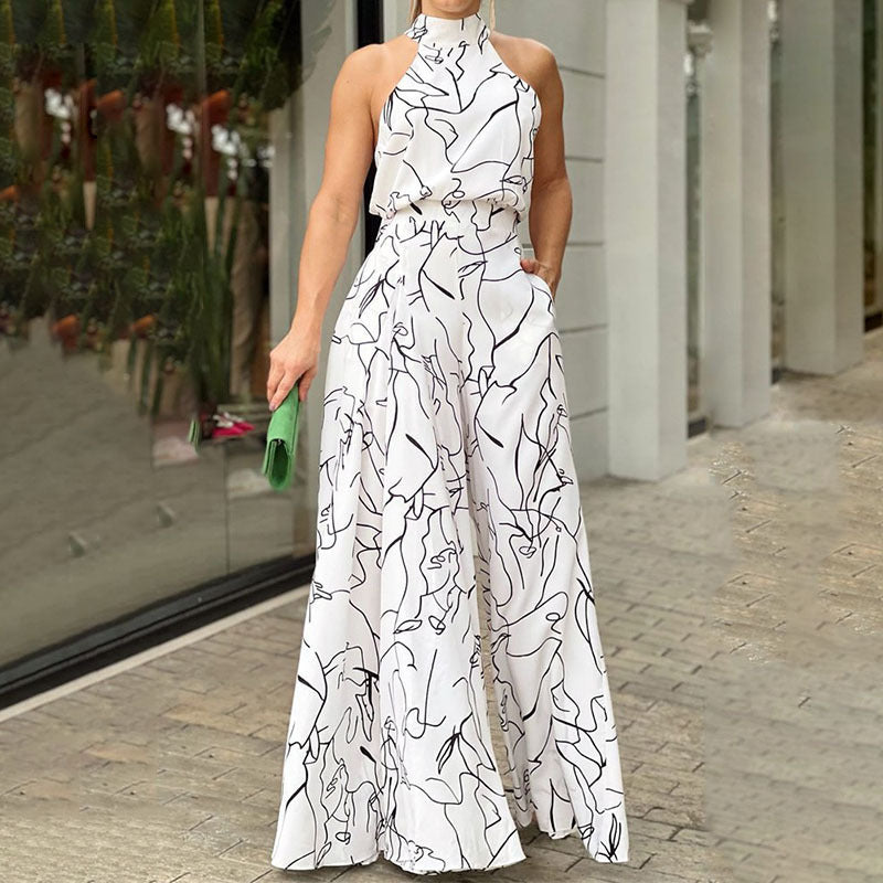 QIANA™ - Chic Sleeveless Summer Jumpsuit with Elegant Wide Legs