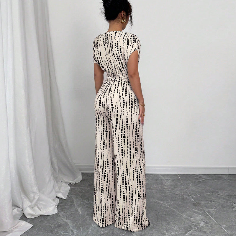 KENDI™ - Chic Asymmetrical Strap Wide-Leg Jumpsuit