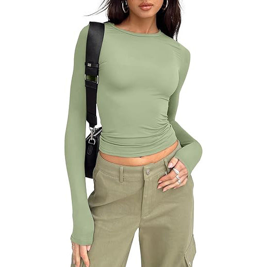 Jill - Relaxed Fit Long Sleeve Round Neck Tee