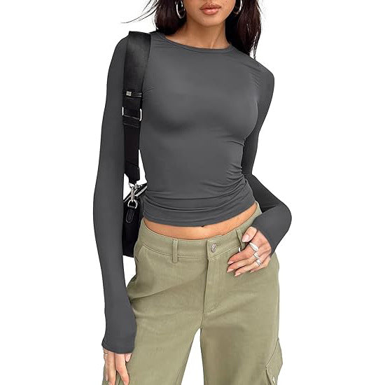 Jill - Relaxed Fit Long Sleeve Round Neck Tee