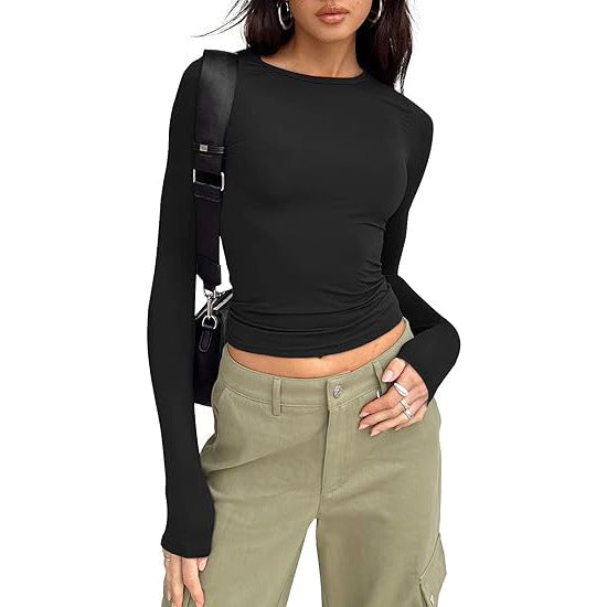 Jill - Relaxed Fit Long Sleeve Round Neck Tee