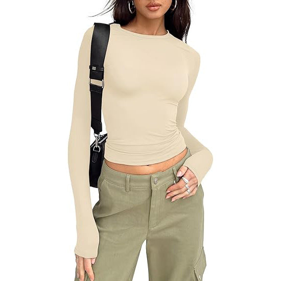 Jill - Relaxed Fit Long Sleeve Round Neck Tee