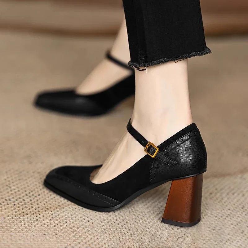 Ellie | Timeless Leather High Heels