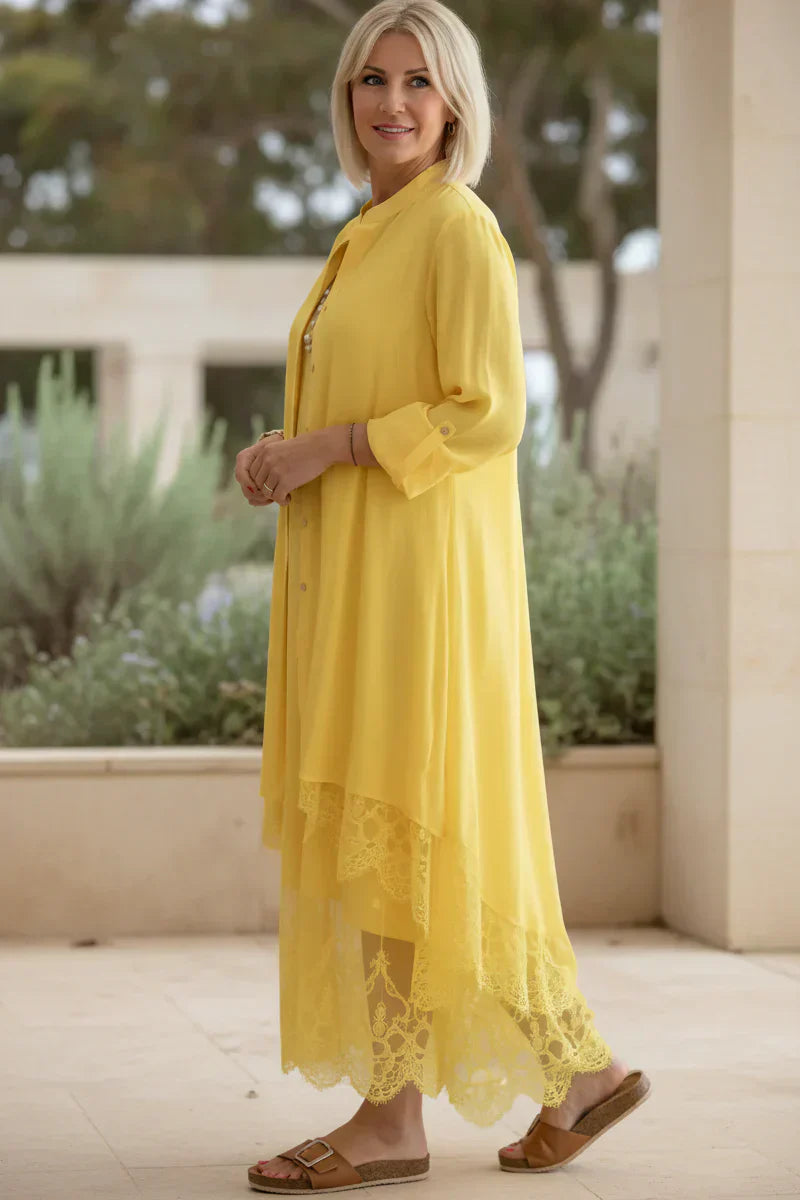 LYRA – LACE TRIM DRESS