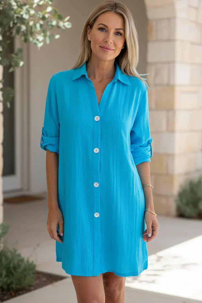 SIENNA - Classic Button-Up Shirt Dress