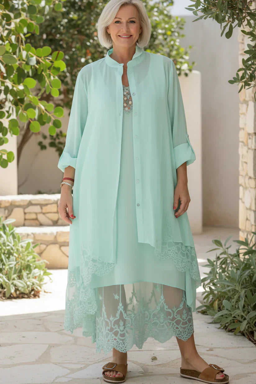 LYRA – LACE TRIM DRESS
