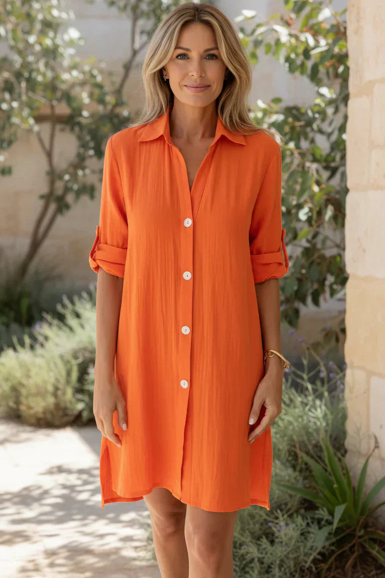 SIENNA - Classic Button-Up Shirt Dress