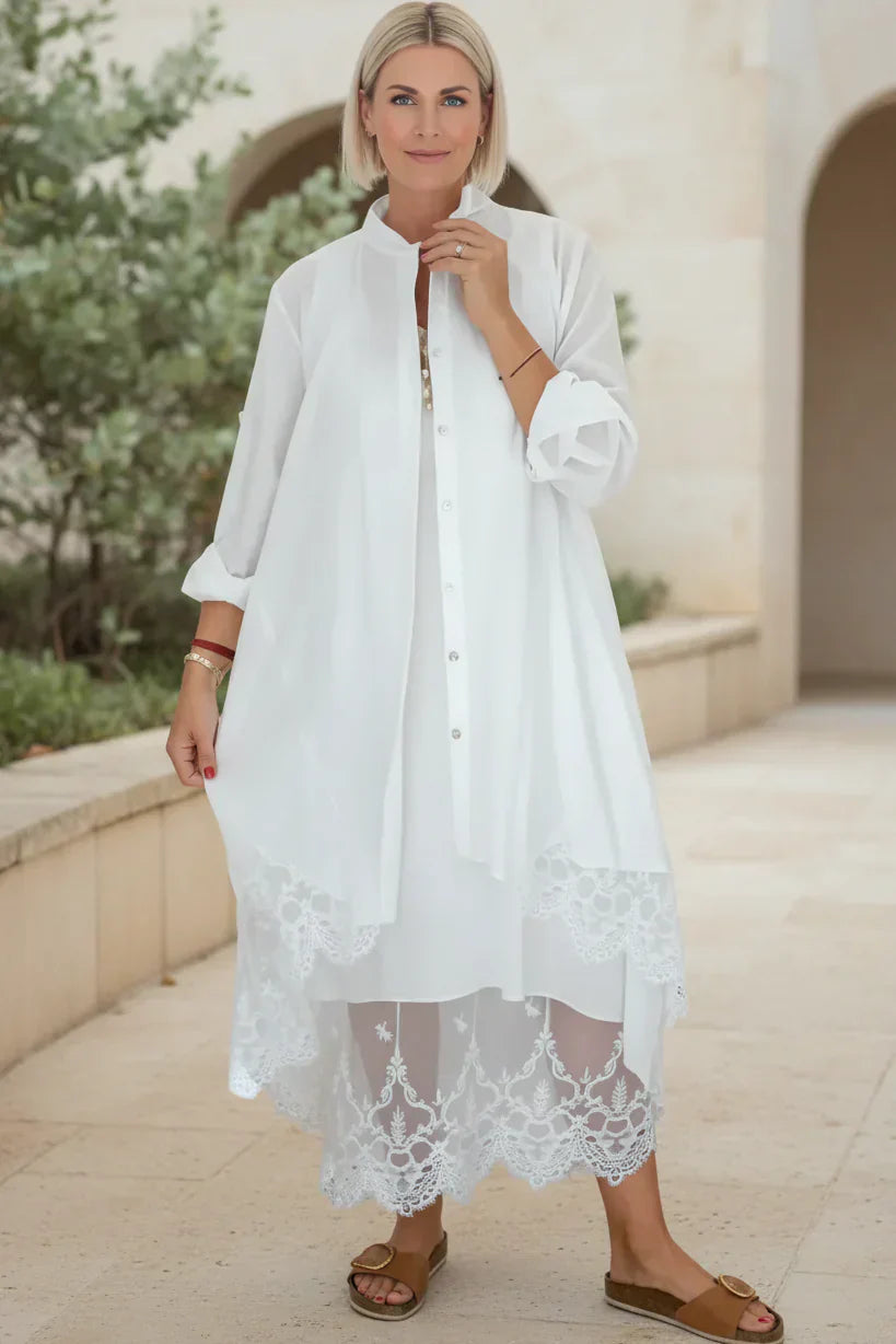 LYRA – LACE TRIM DRESS