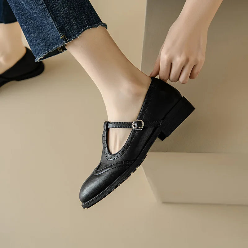 Miana | Sleek T-Strap Mary Jane Shoes