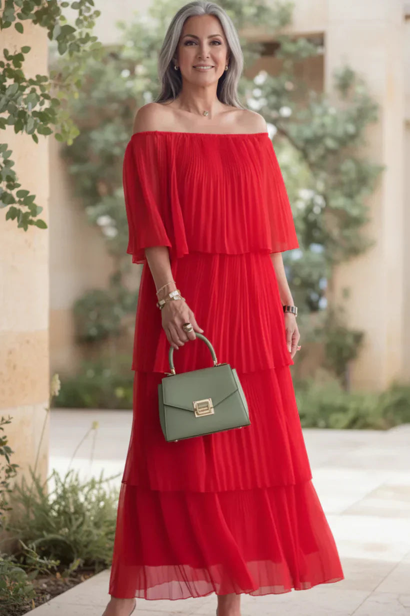 NOIRÉ - PLEATED GOWN FOR EVENING EVENTS