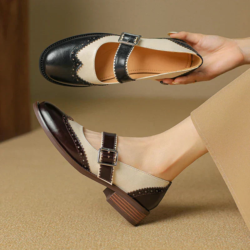 Lumerra | Classic Leather Mary Jane Flats for Everyday Wear
