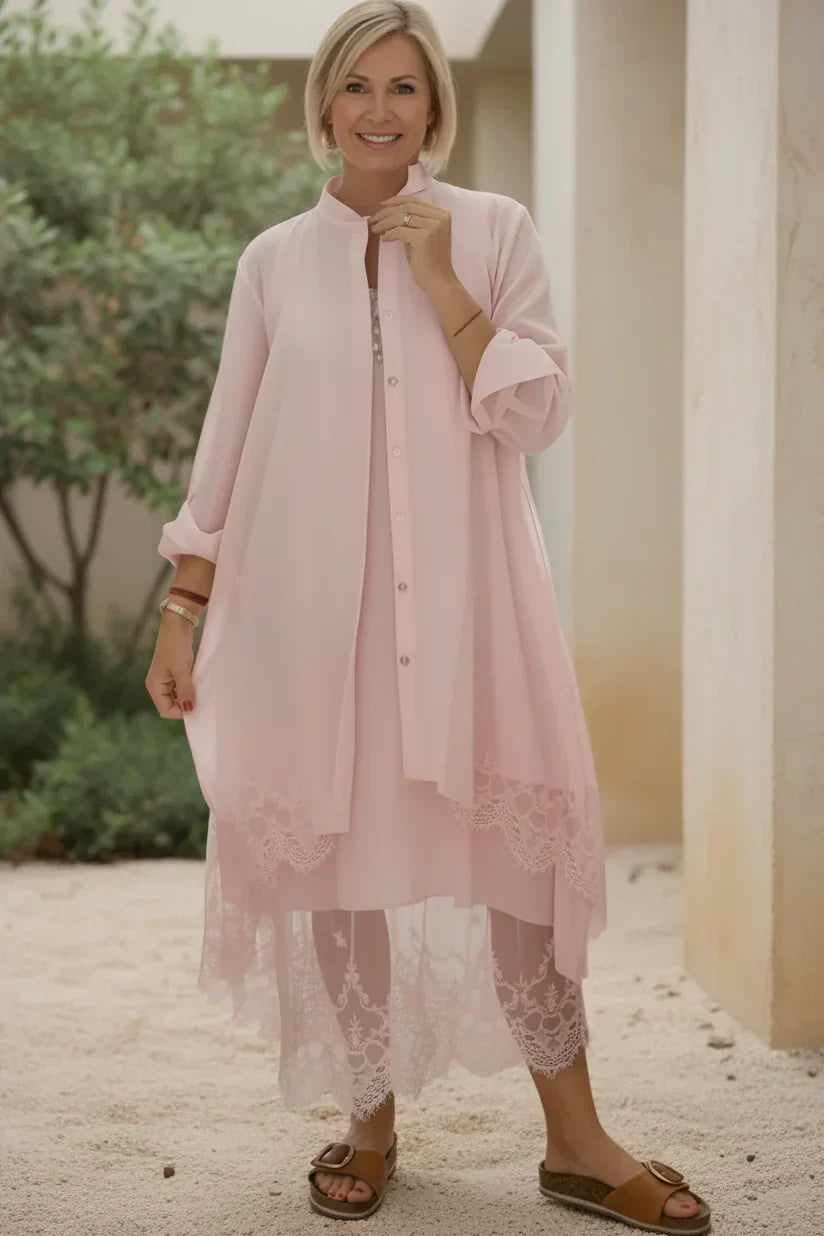 LYRA – LACE TRIM DRESS