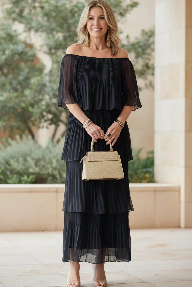 NOIRÉ - PLEATED GOWN FOR EVENING EVENTS