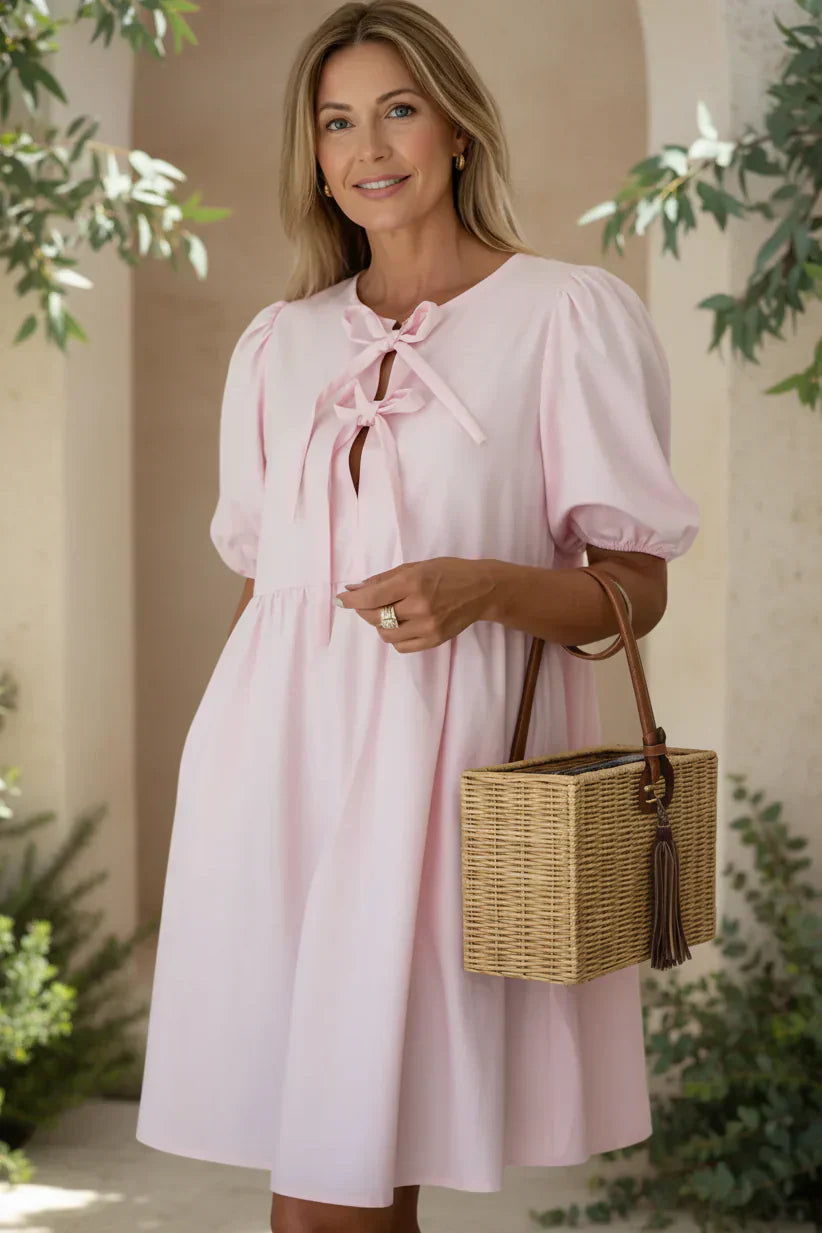 AMINA – LIGHTWEIGHT BOW DRESS